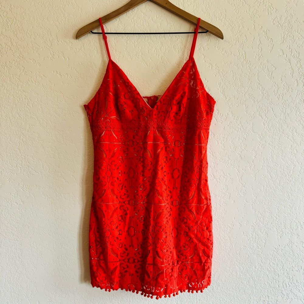 Aeropostale Vibrant Red Lace Mini Dress